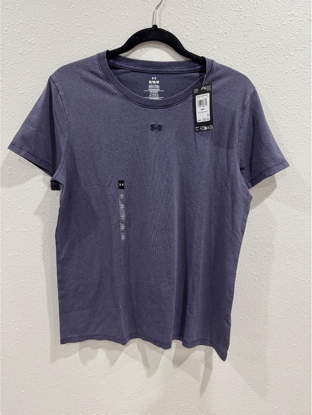 Under Armour Women’s Branded Wash T-Shirt Medium Purple Blue Embroidered Logo